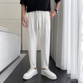 New Skinny Slimming Ice Silk Casual Cropped Pants for Men